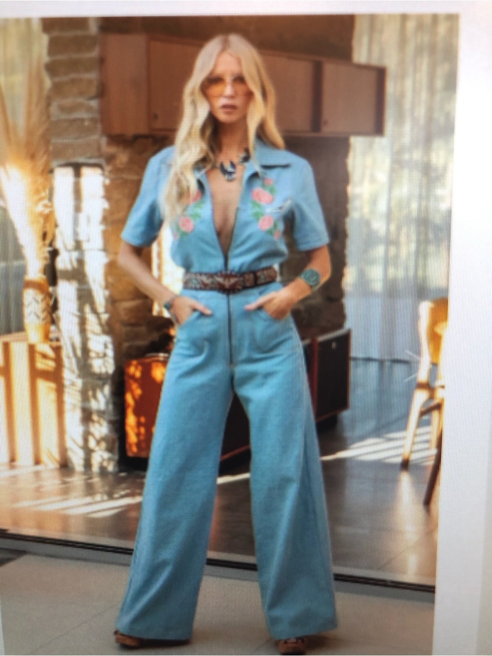 Chasing Unicorns Light Blue Denim Jacket with Blue & Green Floral Lining